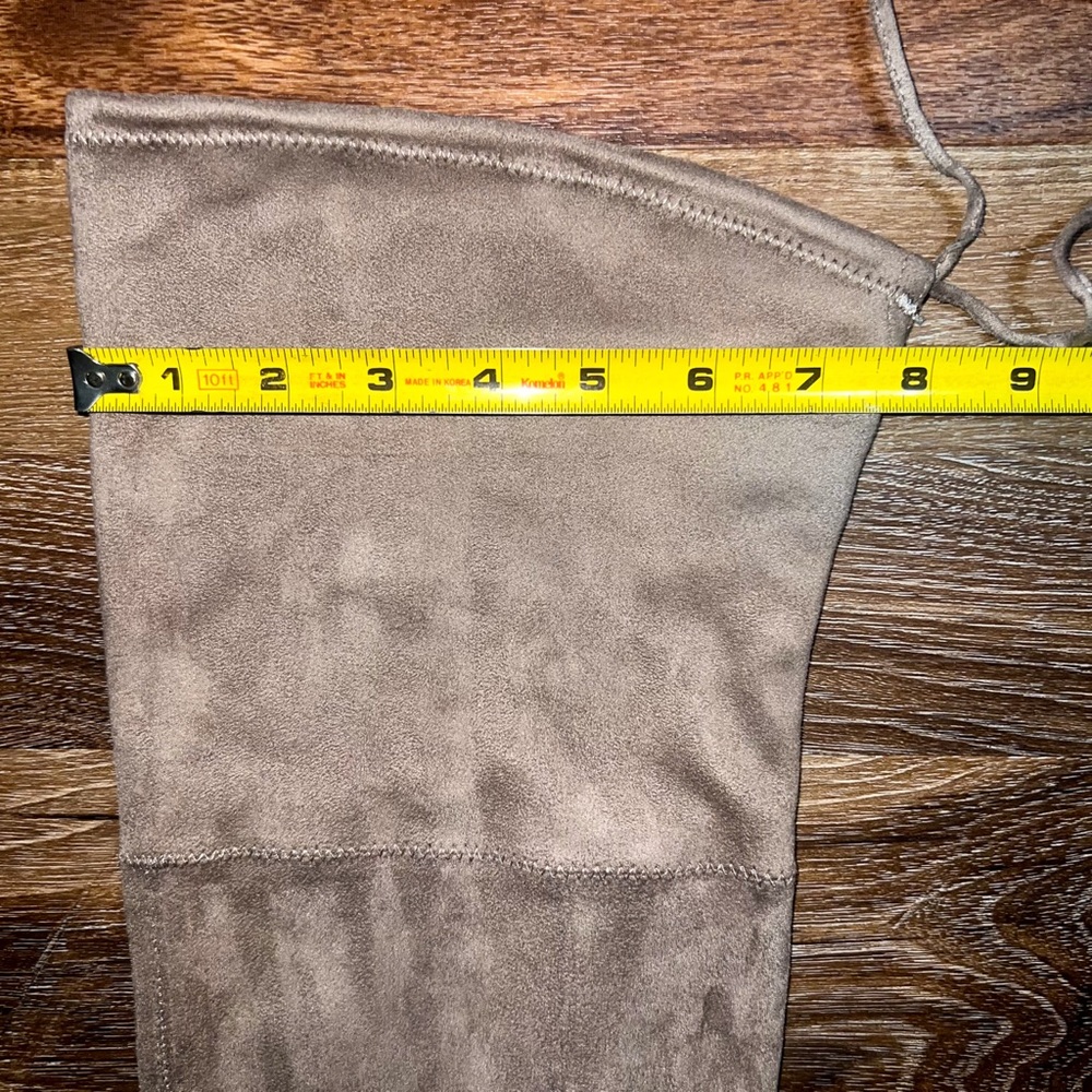 Unisa Taupe Over-the-Knee Faux Suede Boots, Size 7 - Picture 6 of 9